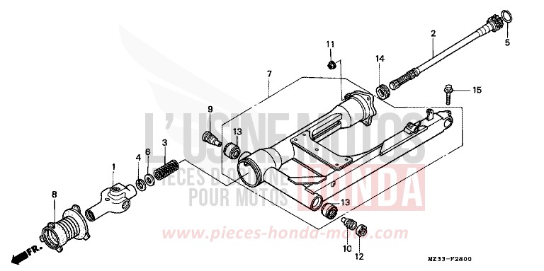 BRAS OSCILLANT de Gold Wing Aspencade PEARL ROYAL MAGENTA (RP151K) de 1993